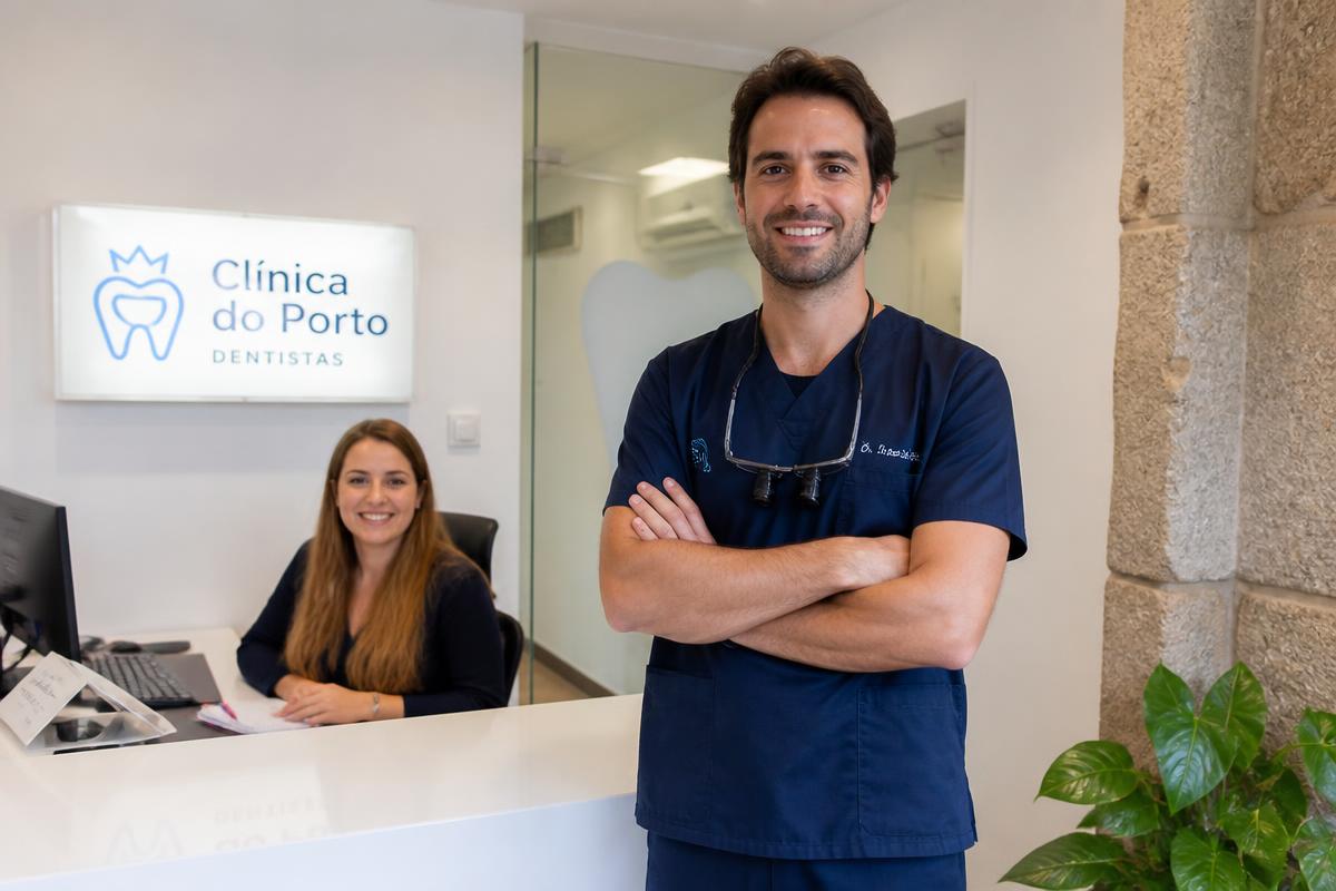 Receção de uma clínica dentária no Porto